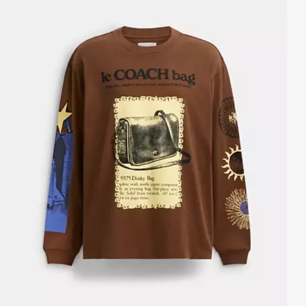 Coach Long Sleeve Graphic T Shirt In Organic Cotton